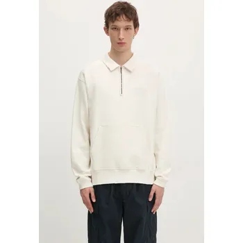 Pánská mikina Mikina thisisneverthat Damaged Half Zip Polo Sweatshirt pánská, béžová barva, hladká, TN243TSWOW02, L, 12X