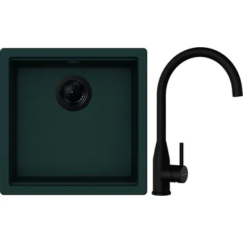 Granitový dřez Set Schock S27-1 (dřez Kiruna N-100 Ivy + baterie Kavus Puro + komponenty Puro)