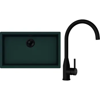 Granitový dřez Set Schock S29-1 (dřez Kiruna N-100XL Ivy + baterie Kavus Puro + komponenty Puro)