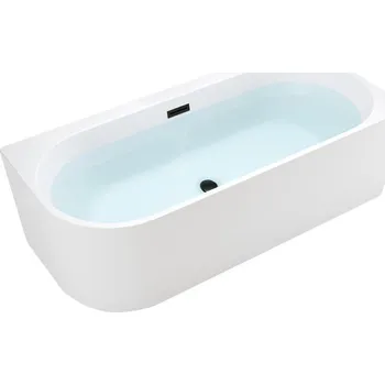 Vana BPS-koupelny Volně stojící rohová akrylátová vana HYD-MER509A pravá 140x75 bílá, odtokový komplet černý