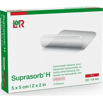Krytí na ránu Suprasorb - Krytí hydrokoloidní Suprasorb H DÜNN - tenký 5x5cm, 10ks / balení