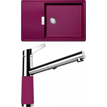 Granitový dřez Set Schock S14-5 (dřez Tia D-100LS Berry + baterie SC-510.120 Berry)