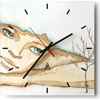 Hodiny Nástěnné hodiny do kuchyně 30x30 Pohádka Stylové hodiny na skle Loft Tiché