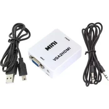 Video redukce KONVERTOR ADAPTÉR KABEL PŘEVODNÍK VGA NA HDMI + AUDIO VSTUP HD36+AUDIO