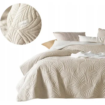 Přehoz na lůžko Přehoz na postel, pohovku, sametový, prošívaný 170x210 Feel krémový