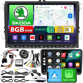 Autorádio NCS ZV9 ANDROID ŠKODA OCTAVIA II 2 2004-2013 8GB RAM LTE BT