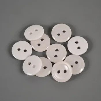 Plastový knoflík "18" bílý lesklý - balení 10 ks