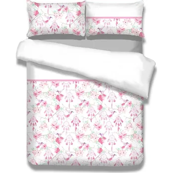 Povlečení Flanelové povlečení AmeliaHome Dream Catcher bílo-růžové, velikost 155x220*2+80x80*2