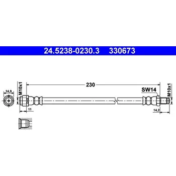 Brzdový systém Brzdová hadice ATE 24.5238-0230.3