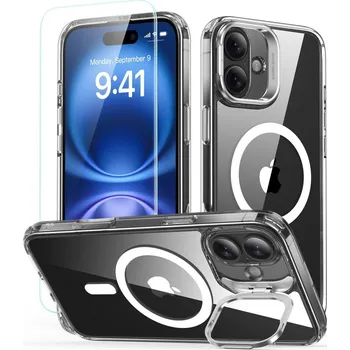 KRYT ESR CLASSIC HYBRID KICKSTAND HALOLOCK MAGSAFE & TEMPERED GLASS IPHONE 16 CLEAR
