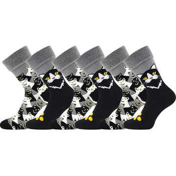 Dámská móda LONKA Ponožky dámské celofroté LÍZA s kočkami (3&nbsp;páry) 39-42 120576