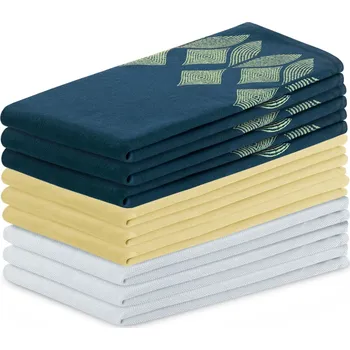 Utěrka Sada kuchyňských ručníků Letty Stamp - 9 ks modrá/žlutá, velikost 50x70