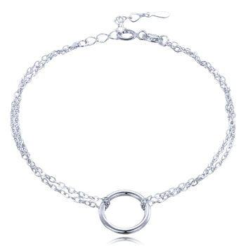 Náramek MINET Elegantní stříbrný náramek s kroužkem