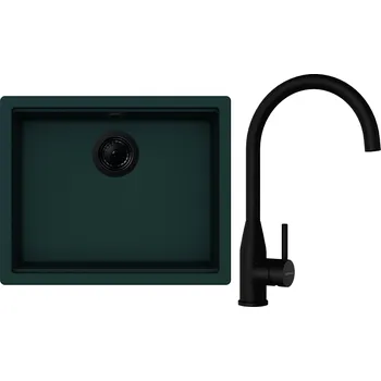 Granitový dřez Set Schock S28-1 (dřez Kiruna N-100L Ivy + baterie Kavus Puro + komponenty Puro)
