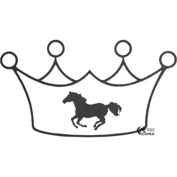 Žertovný předmět Nažehlovačka HKM -KORUNKA S KONĚM- - Černá