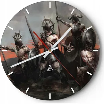 Hodiny Velké nástěnné hodiny 40x40 Rytíř - Skleněné hodiny Kulatý Tiché