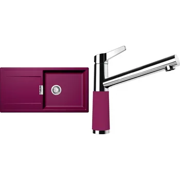 Granitový dřez Set Schock S9-4 (dřez Mono D-100L Berry + baterie SC-510 Berry)