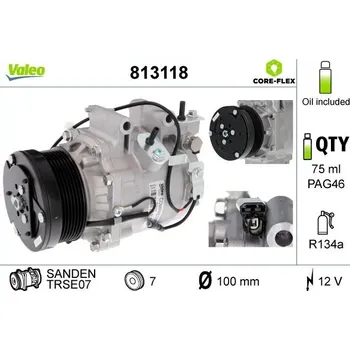 Kompresor klimatizace Kompresor, klimatizace VALEO 813118