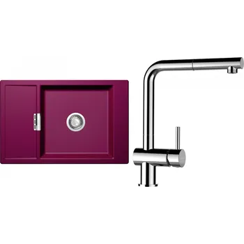 Granitový dřez Set Schock S5-9 (dřez Mono D-100XS Berry + baterie Epos.120 Chrom)