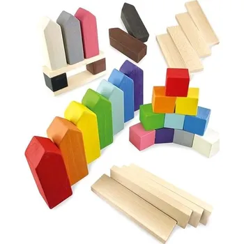 Dřevěná hračka Ulanik Montessori dřevěná sada Domečky