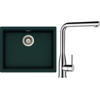 Granitový dřez Set Schock S28-17 (dřez Kiruna N-100L Ivy + baterie Keto.120 Masivní nerezová ocel + komponenty Nerez)