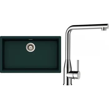 Granitový dřez Set Schock S29-12 (dřez Kiruna N-100XL Ivy + baterie Keto Masivní nerezová ocel + komponenty Nerez)