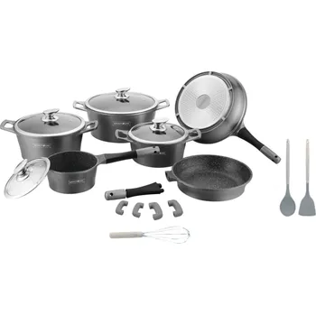 Hrnec Royalty ES1014M Royalty Sada nádobí 17 ks, barva stříbrná