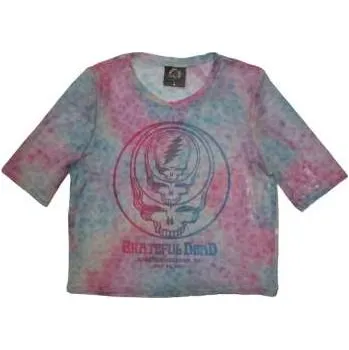 Merch Grateful Dead: Grateful Dead Ladies Crop Top: Concentric Skulls (mesh) (small) S