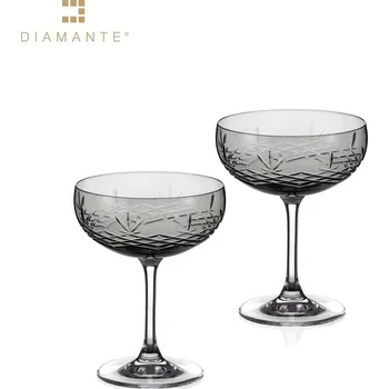 Sklenice Diamante, Slovensko Sklenice 300 ml misky na sekt grey - sada 2 ks