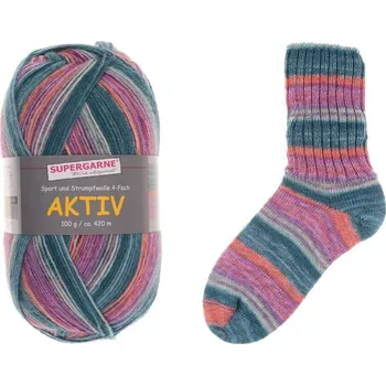 Supergarne Ponožková příze Aktiv 4-nitka –⁠⁠⁠⁠⁠⁠ Landscape Vzor: 44 mallard