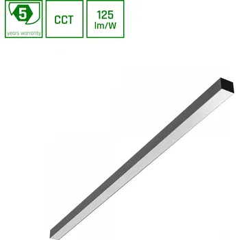 LED panel LED lineární design svítidlo přisazené-závěsné 50W 6250 lm CCT change, černé, záruka 5 let