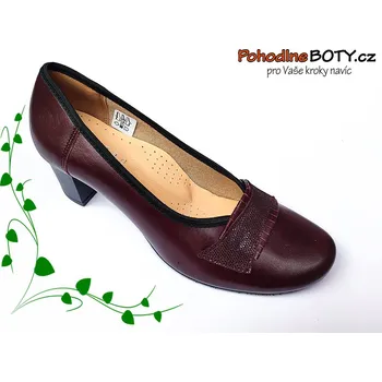 Dámská zdravotní obuv Elegantní dámské lodičky vínové pohodlné kůže Aldex W23-55 (BordoB/putino Otti)