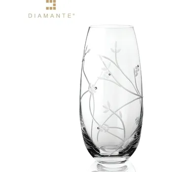 Váza Diamante, Slovensko Váza 25 cm Barell Leaf + crytstals