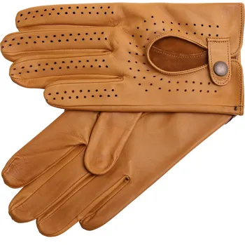 Rukavice Špongr Pánské kožené řidičské rukavice GRANT Camel Velikost: 9 1/2"