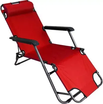 Zahradní lehátko ZAHRADNÍ RELAXAČNÍ LEHÁTKO TŘÍPOLOHY OPÉRKY ČERVENE