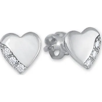Náušnice Soliter Náušnice z bílého zlata Srdíčka s krystaly 239 001 01071 07 + 2 měsíce na vrácení zboží