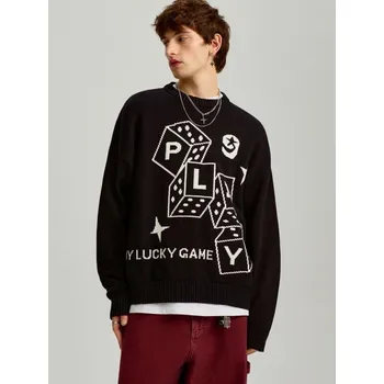 Pánský svetr Svetr s vysokým podílem bavlny - M - House - černá - 008DO-99X