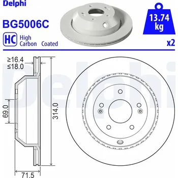 Brzdový kotouč Brzdový kotouč DELPHI BG5006C