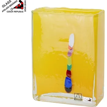 Váza Atelier Beránek Váza 20 cm z hutního skla žlutá, ruční výroba z atelieru Beránek