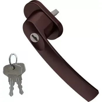Tesařské kování UZAMYKATELNÁ OKENNÍ KLIKA NA KLÍČ HNĚDÁ