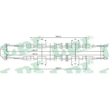 Lanko parkovací brzdy Tažné lanko, parkovací brzda LPR C0542B