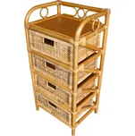 Ratanová komoda 4 zásuvky - medová - SLEVA 3% s kodem radost25