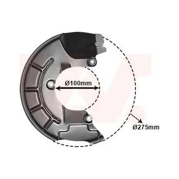 Brzdový kotouč Ochranný plech proti rozstřikování, brzdový kotouč VAN WEZEL 5829372