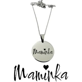 Náhrdelník Náhrdelník s kruhovým medailonkem - text maminka