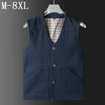 Pánská bunda Pánská vesta DIMU259 Barva: Džínová, Velikost: 7XL