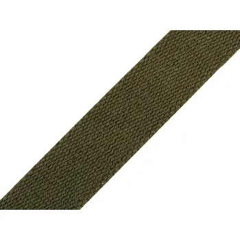 Bavlněný popruh šíře 30 mm, barva 31 zelená khaki