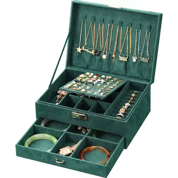 Šperkovnice LUXUSNÍ ŠPERKOVNICE NA ŠPERKY ZELENÁ CA7
