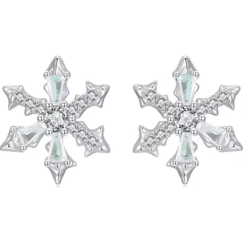 Náušnice For Silver Třpytivé náušnice Sněhová vločka - Stříbro 925