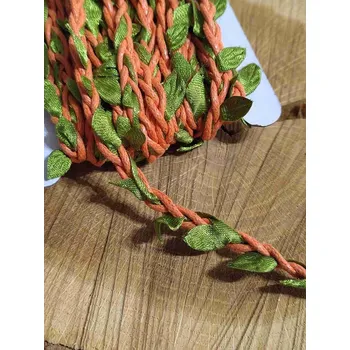 Prýmek šíře 30 mm s listy oranžová