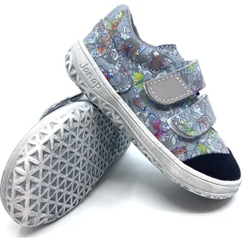 Dívčí polobotky Jonap B22 SV šedá motýlci 22